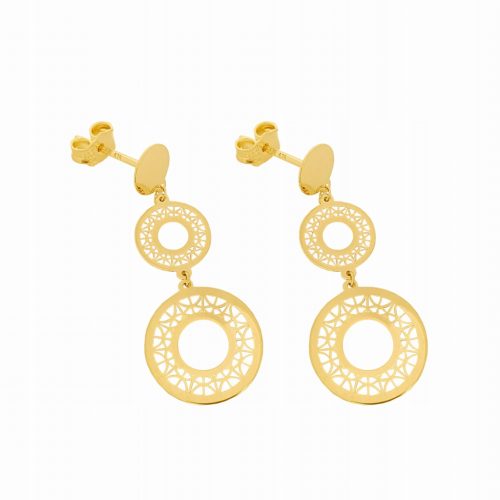  GOLD OPENWORK HOOP EARRINGS 333 LENGTH 3.1 CM