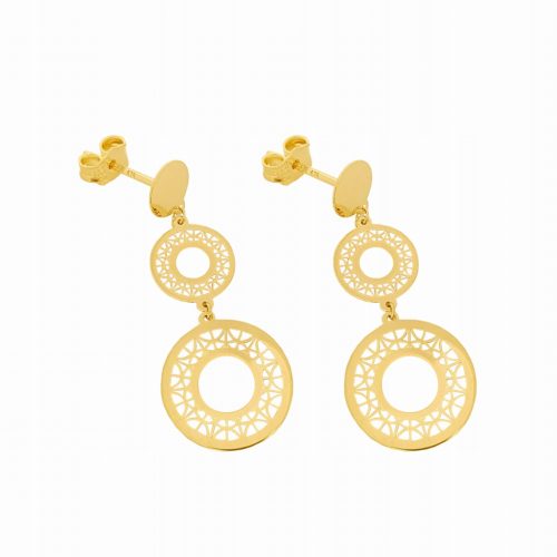 GOLD OPENWORK HOOP EARRINGS 333 LENGTH 3.1 CM