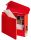 Handmade mailbox with letterbox and red newspaper holder made of IronWood