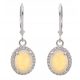  HANGING SILVER EARRINGS RHODIUM-PLATED MARQUISE OPAL !!