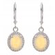  HANGING SILVER EARRINGS RHODIUM-PLATED MARQUISE OPAL !!