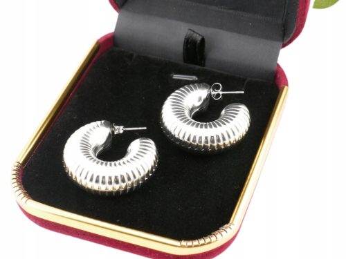  Silver inflatable earrings, inflatable hoops, stainless steel 316L