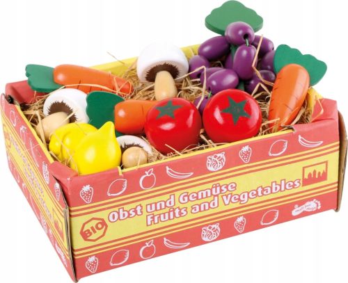  WOODEN VEGETABLES IN A BOX SHOP GAME LEMON TOMATO CARROT