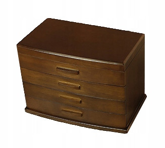  Jewelry box brown wooden chest of drawers