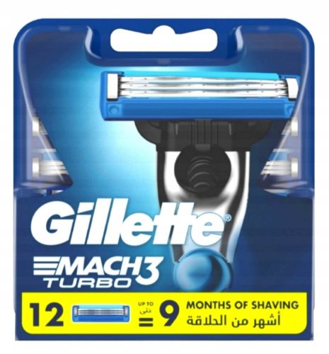  Gillette Mach3 Turbo Replacement Blade Inserts (12 pieces)