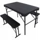  Saska garden table and chairs, plastic catering, black