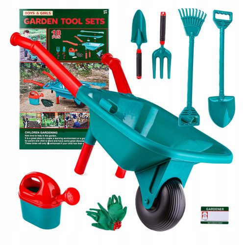 GARDEN TOOL SET FOR CHILDREN Wheelbarrow Wheelbarrow Rake Spade Spade 18 EL