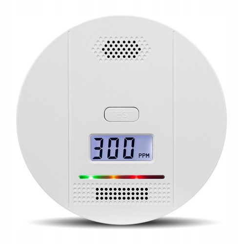 DETECTOR ALARM SMOKE AND CARBON MONOXIDE CO2 GAS SENSOR LCD HD