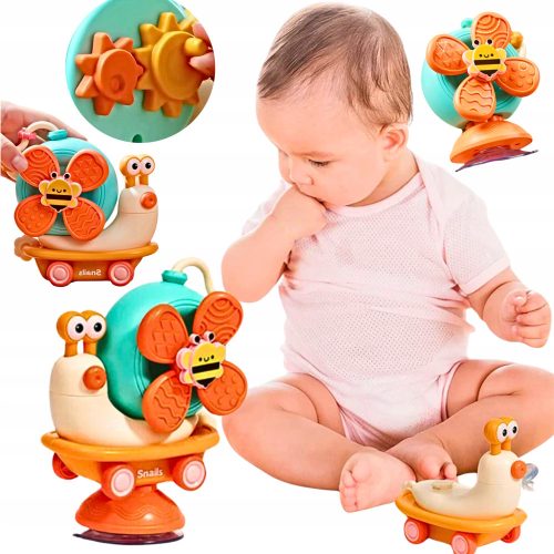  INTERACTIVE SNAIL WITH FAN WITH SUCTION CUP, SENSORY FOR BABIES