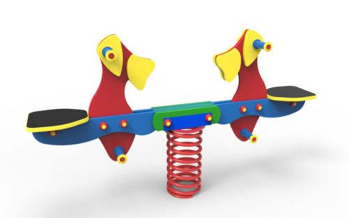 A spring seesaw/sprung dog playground