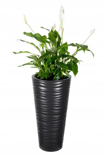  Form-Plastic flowerpot 30 cm x 30 x 56 cm diameter 30 cm plastic black, grey and silver tones