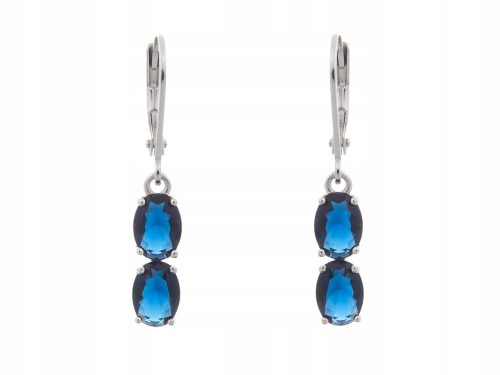  RHODIUM-PLATED SILVER HANGING EARRINGS WITH ZIRCONS