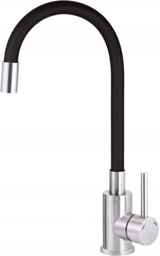 Deante LUNO floor-standing kitchen faucet, black, silver