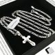  WOMEN'S SILVER FIGARO CHAIN + CROSS PENDANT 925 SILVER FOR HER