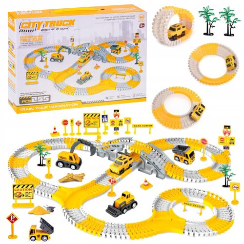  MEGA CAR TRACK RACING BAUSTELLE KINDERBAGGER-SET 255 EL