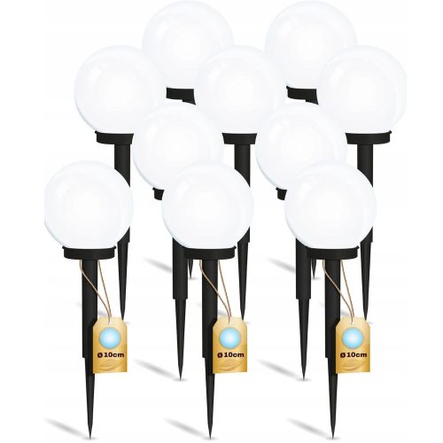  SILVERSHARKY embedded solar lamp, white, 34 cm, 10 pcs.