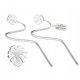  925 SILVER EARRINGS LONG HANGING ON A STUD THREADED MONSTERA LEAVES