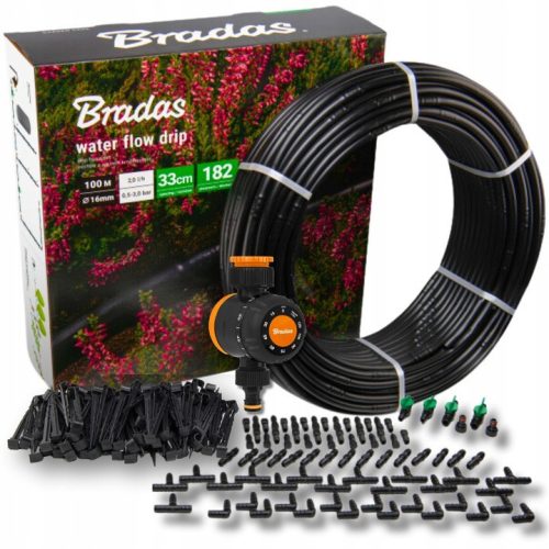  DRIPPER LINE DRIP IRRIGATION HOSE SET 100 m 182 pieces + CONTROL