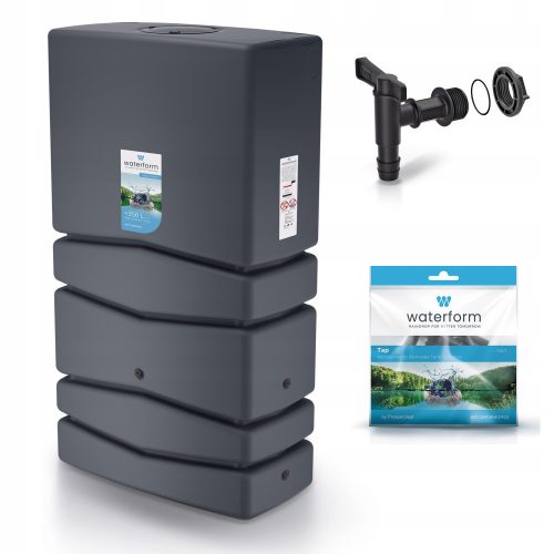  Prosperplast IDTC350-S433 rainwater tank 350 l anthracite + Prosperplast Cantap rainwater tap black