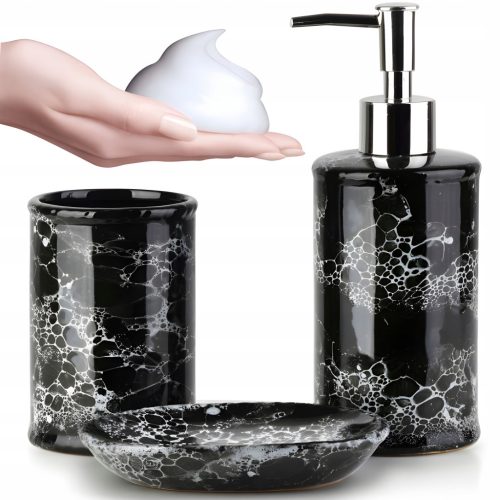  Set bathroom accessories Bathlab 3 elements white, black