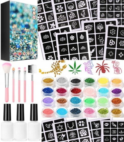  Glitter tattoos, 295 templates, 36 glittering sequins