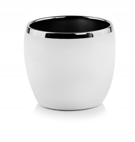  Polnix flowerpot 17 cm x 17 x 16 cm diameter 17 cm ceramic white, grey and silver tones