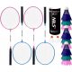 A set of rackets with shuttlecock Nils racket + shuttlecocks + CGROT Sports Guide IDEAL for LEARNING TO SHOP