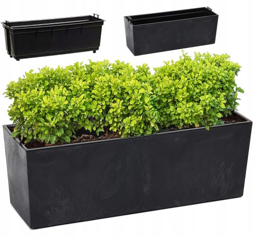  Deco4Home flowerpot 56 cm x 19.5 x 19.5 cm plastic black