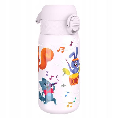  LIGHTWEIGHT STEEL WATER BOTTLE, STAINLESS STEEL, ANIMALS, MUSICIANS, ION8, 0.4 l