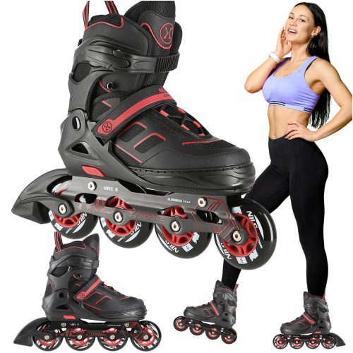  Patins à roues alignées Nils Extreme, tailles 35-38, noir et rouge