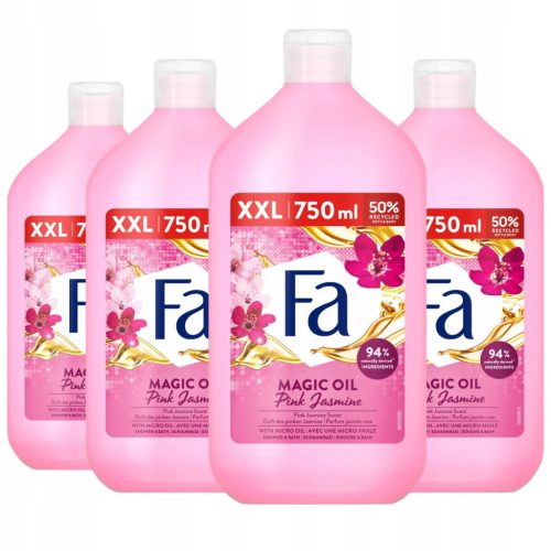  Fa Magic Oil Shower and Bath Gel Pink Jasmine 4x750ml