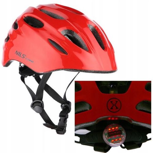  Casque de vélo réglable Nils Extreme 42-48 cm rouge + guide sportif CGROT