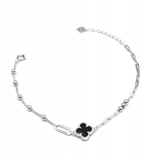  Silver bracelet with clover black clover gift dedication