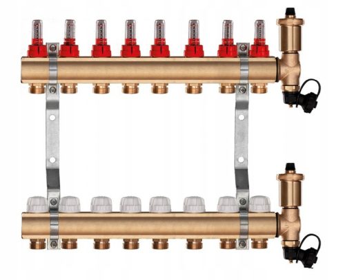  Brass distributor for underfloor heating, 8 sections