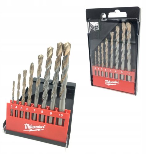  MILWAUKEE concrete drill set with 8 cylindrical parts