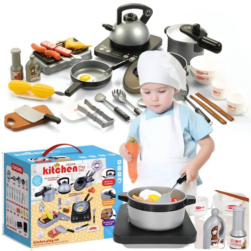  CHILDREN'S KITCHEN SET POTS FRYING PAN GRILL