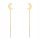  GOLD EARRINGS Threaded pr. 333 MOONS 8k