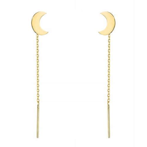  GOLD EARRINGS Threaded pr. 333 MOONS 8k