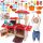  RED LARGE DOUBLE KITCHEN ACCESSORIES 45 PIECES FOR KIDS SOUNDS WATER