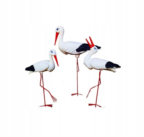  Decorative Garden Figure - 3 STORK FAMILY