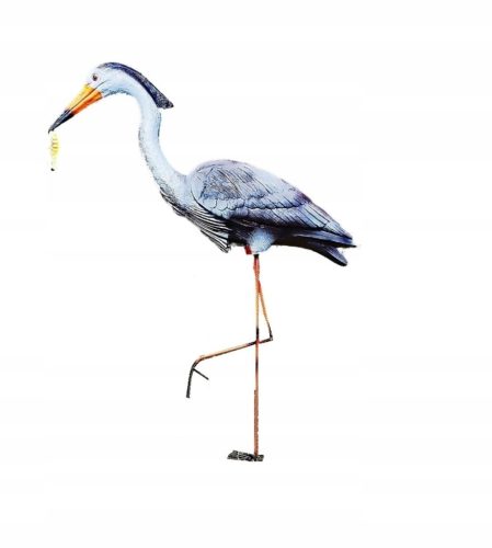  Decorative garden figure: LARGE HERON WITH FISH (H: 96 cm)