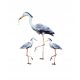  Decorative garden figure - FAMILY - A LARGE HERON WITH TWO SMALL HERONS