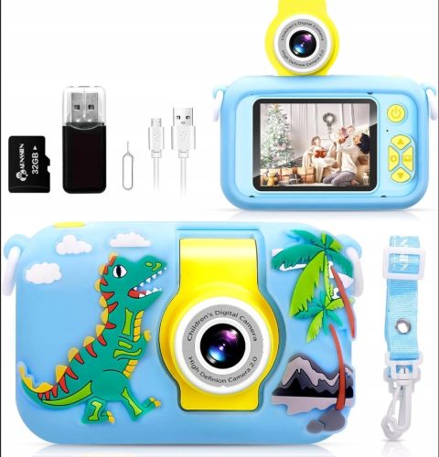  Children's digital camera with 180° ARNSSIEN flap and silicone case