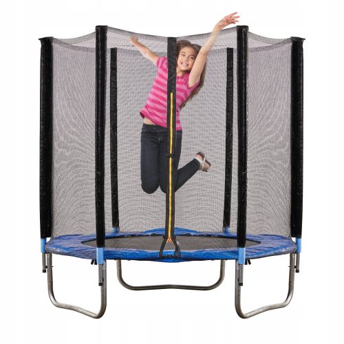 GARDEN TRAMPOLINE FOR CHILDREN PROTECTIVE NET ELASTIC MAT 183CM 150KG + Classic EcoKidWood sticker 1 pc.