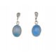  925 SILVER EARRINGS WITH NATURAL MINERAL BLUE CHALCEDONIA