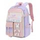  Children's school backpack with many compartments and 3D rabbit decoration