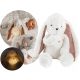  Humming Teddy Bear Rabbit Sleeper, Ecru Pink, 5-in-1 Mechanism, Szumisie Lamp