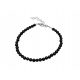  silver bracelet pr. 925 black tourmaline ball 4 mm adjustable