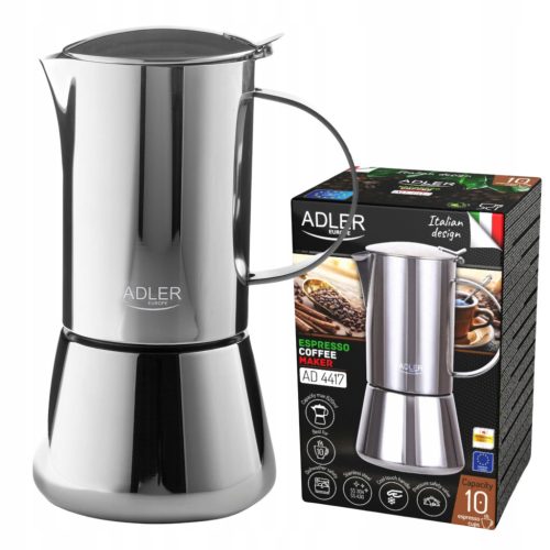  Coffee machine Coffee machine 500 ml Works with induction, gas, Steel Adler