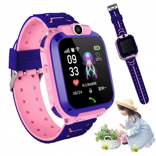  SMART WATCH FOR CHILDREN SMARTWATCH LBS PHONE SOS IP67 PINK